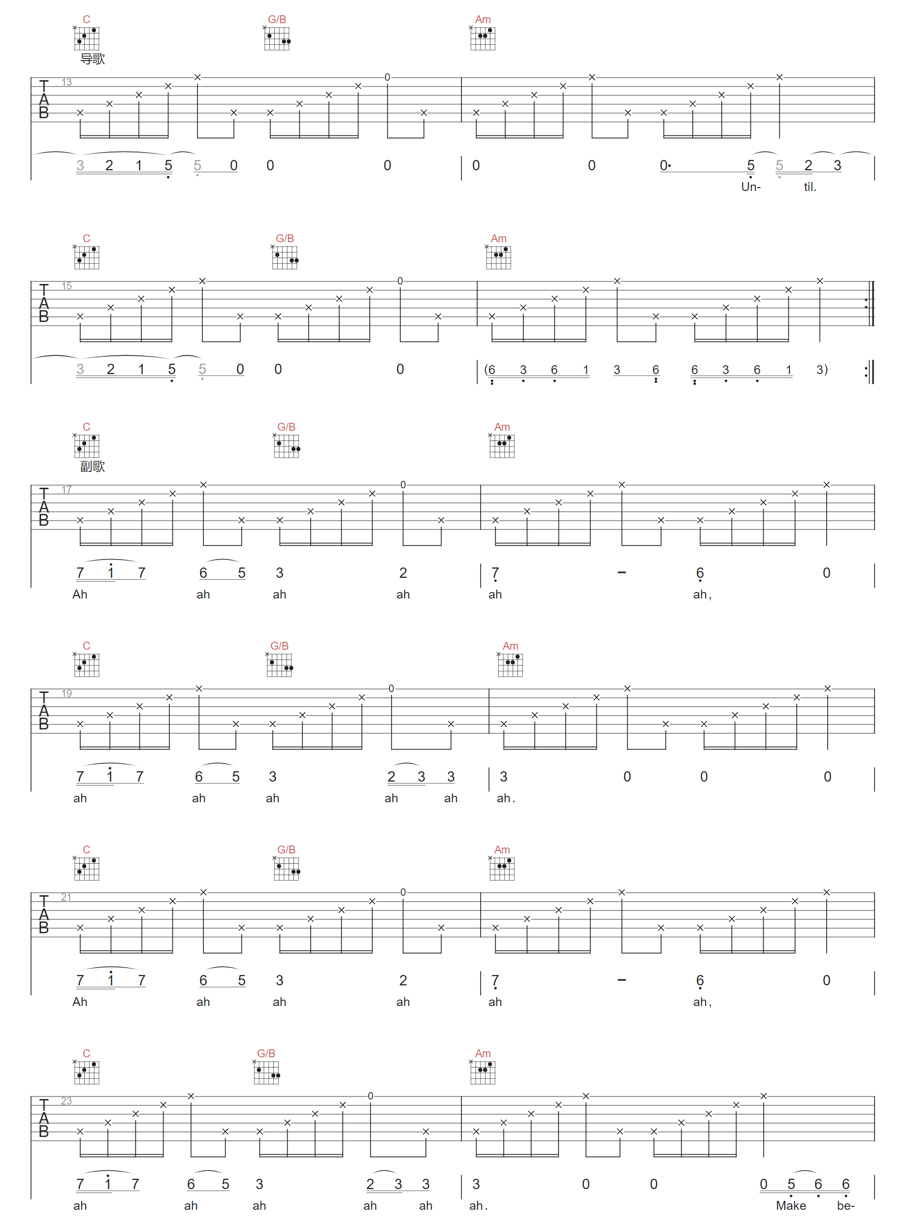 Until吉他谱2-Lotte-Kestner