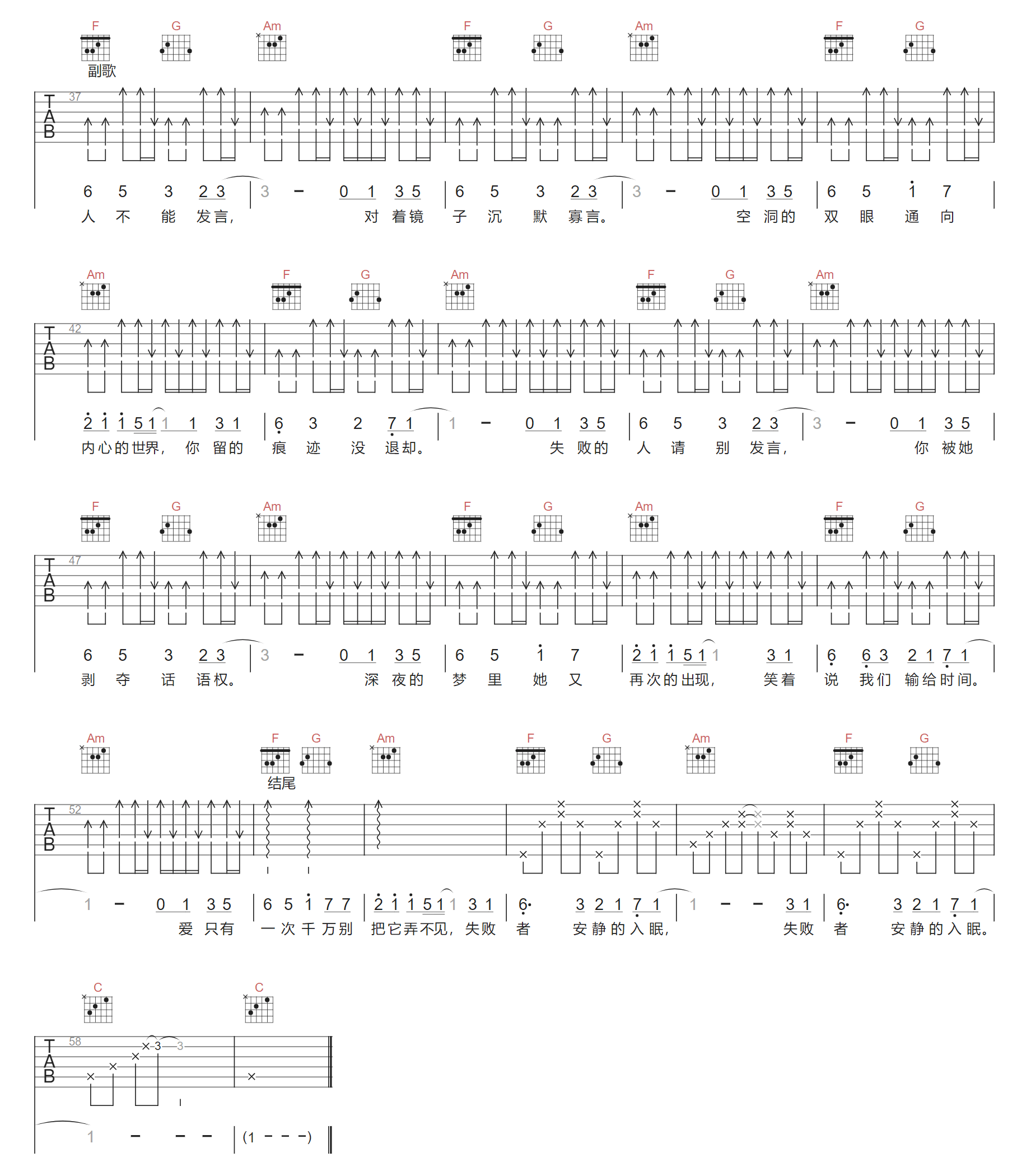 失眠吉他谱2-刘佳奇