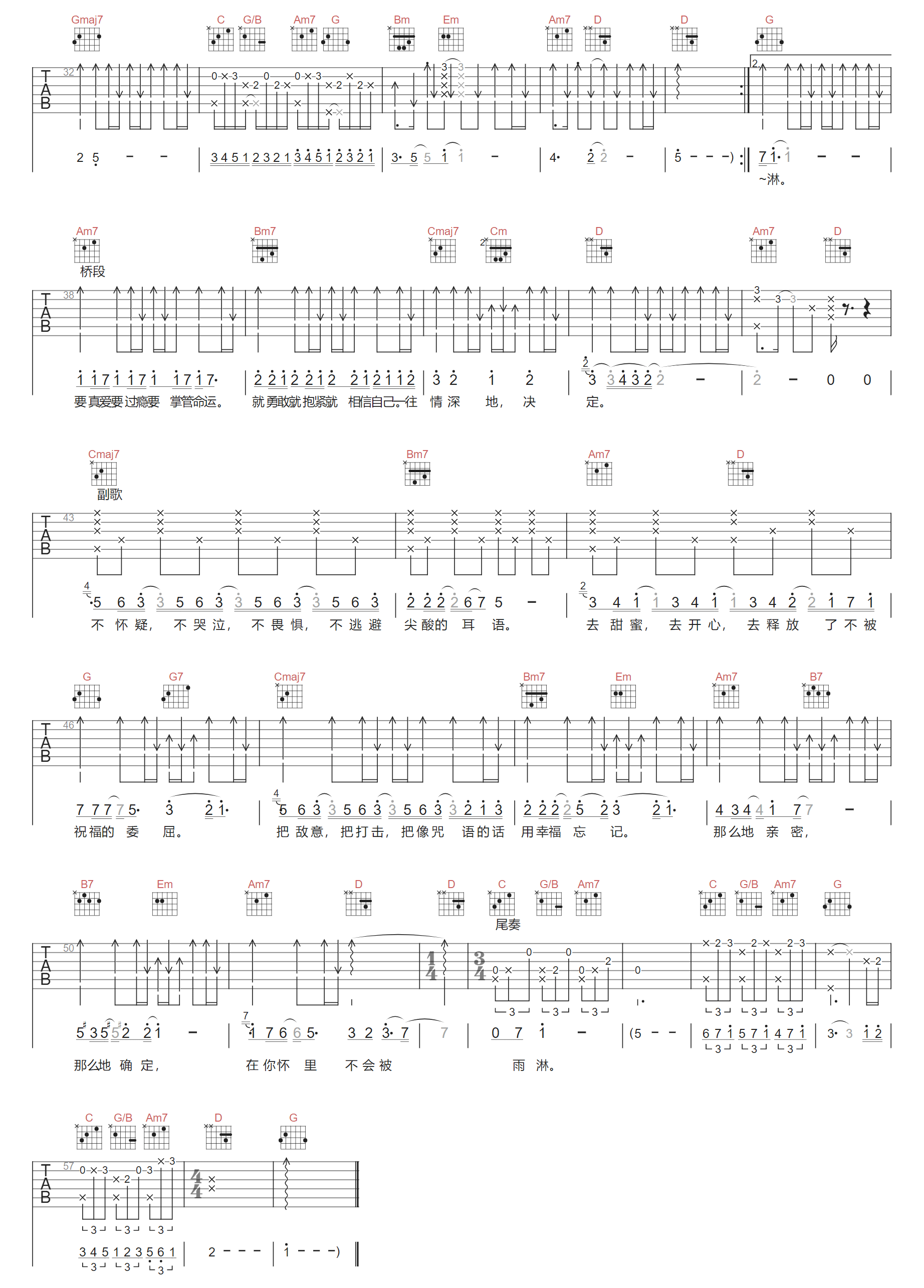 不被祝福的幸福吉他谱2-杨丞琳