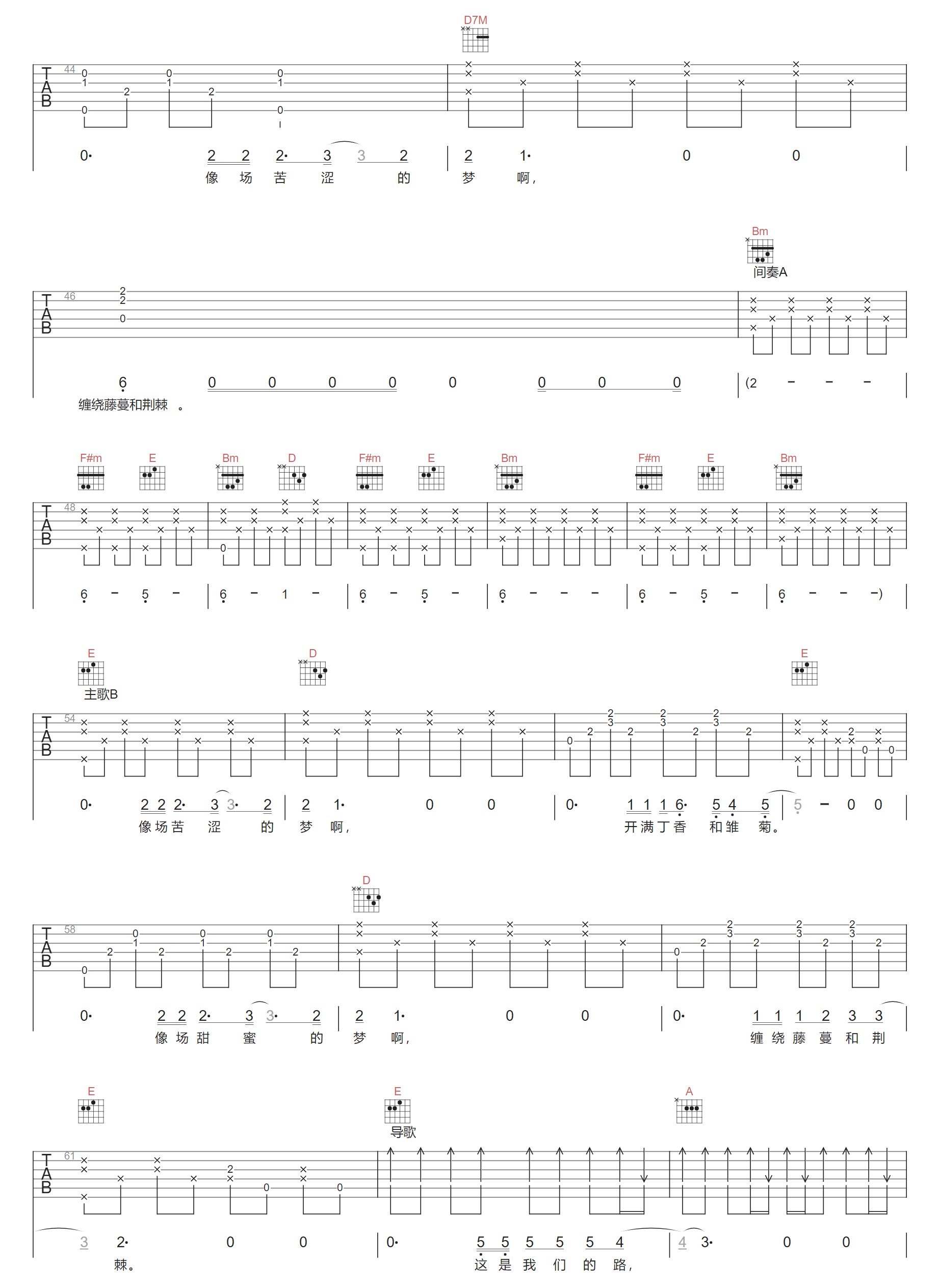 昨夜我飞向遥远的火星吉他谱3-声音玩具