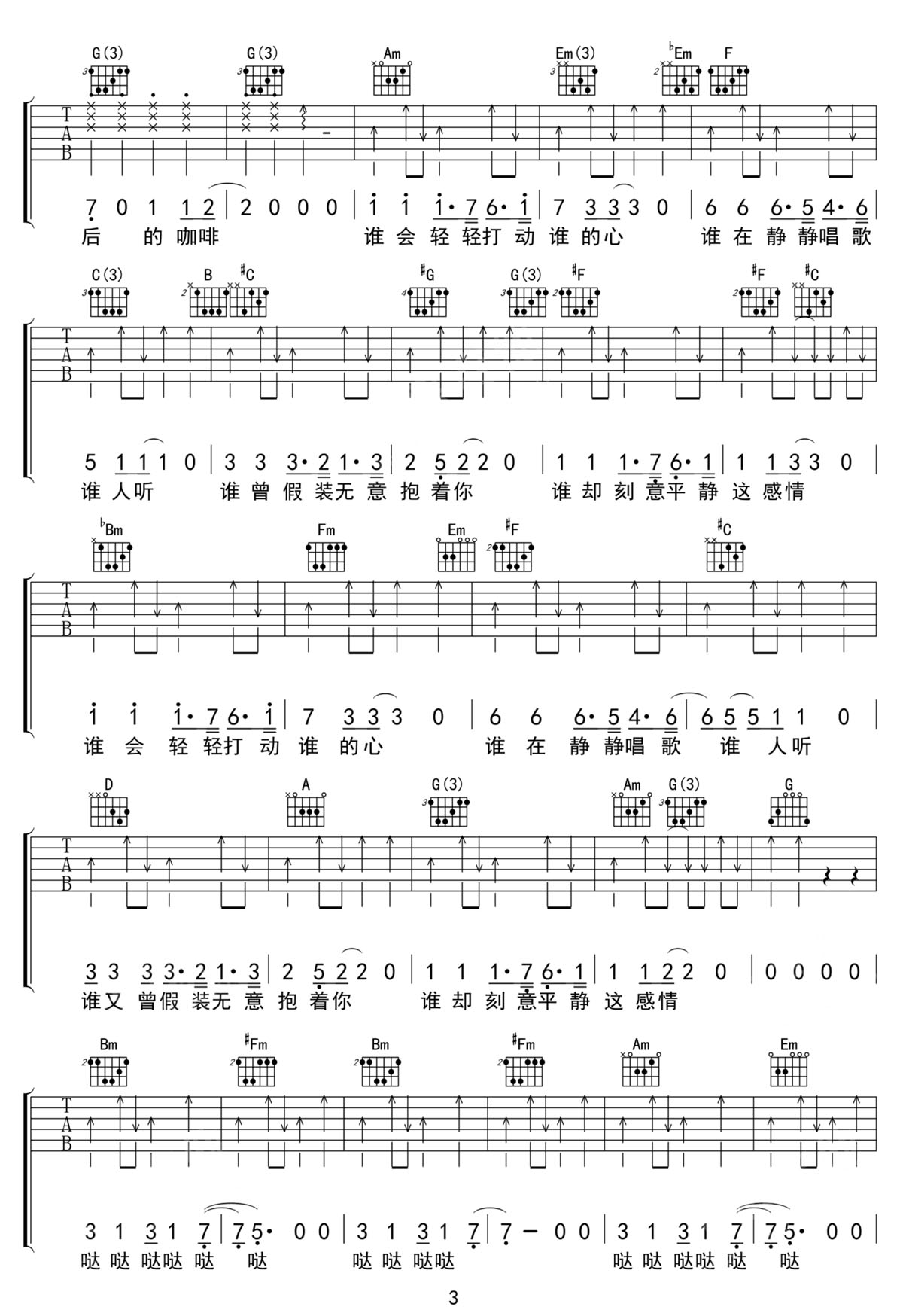 雨后的咖啡吉他谱3-SNP乐队