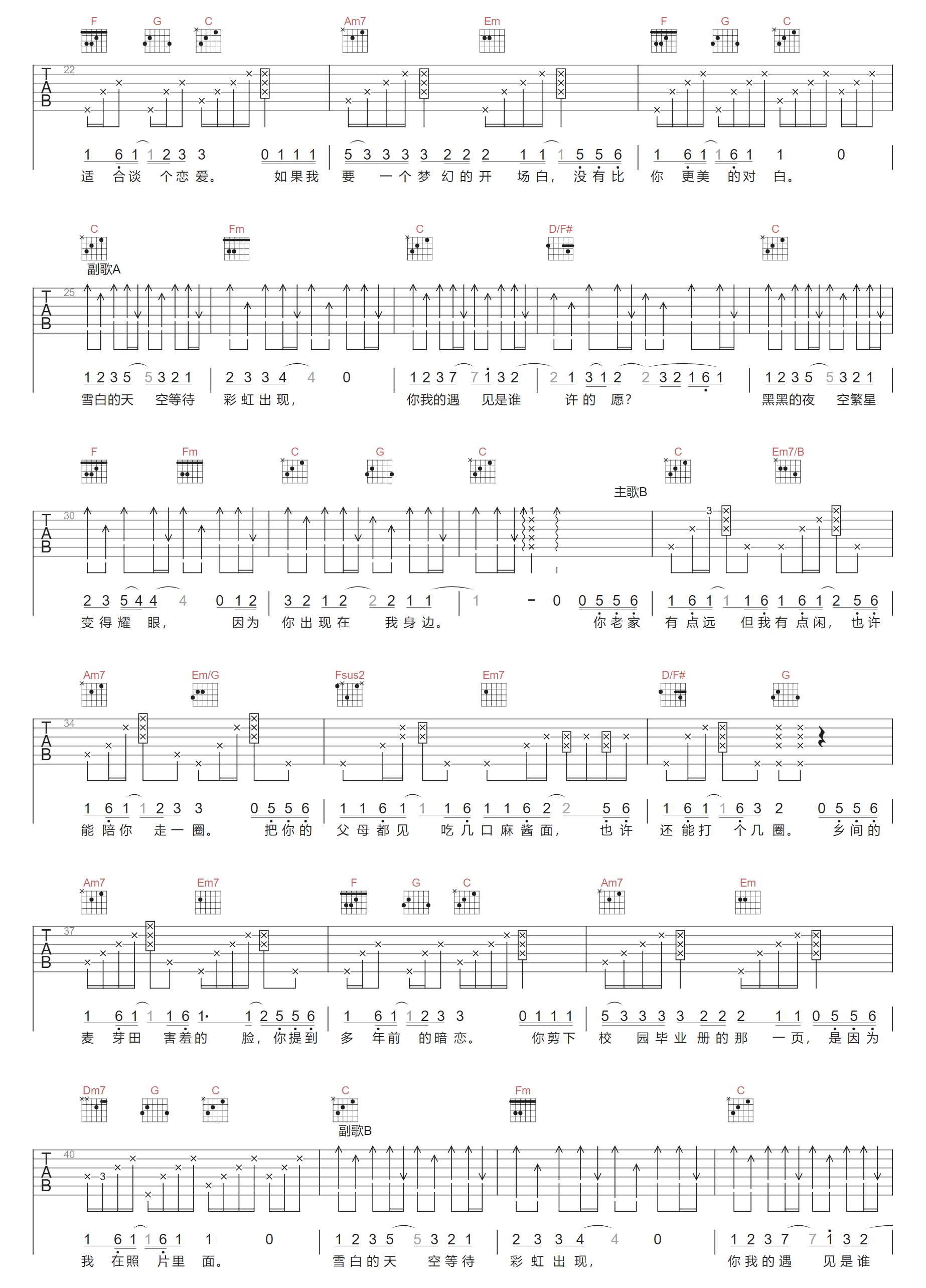 那天下雨了吉他谱2-周杰伦