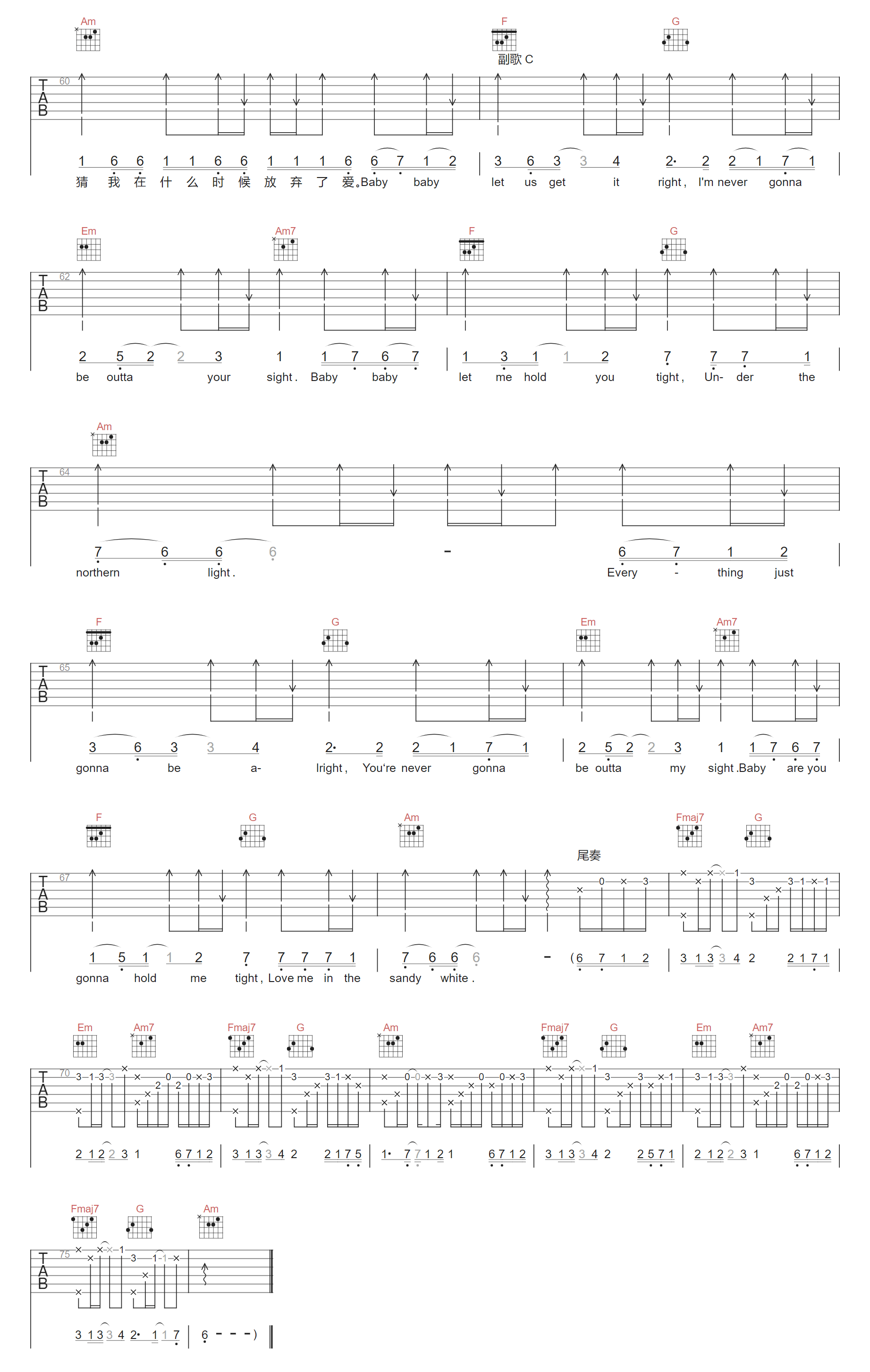 暗恋过结局呢吉他谱5-新街口组合