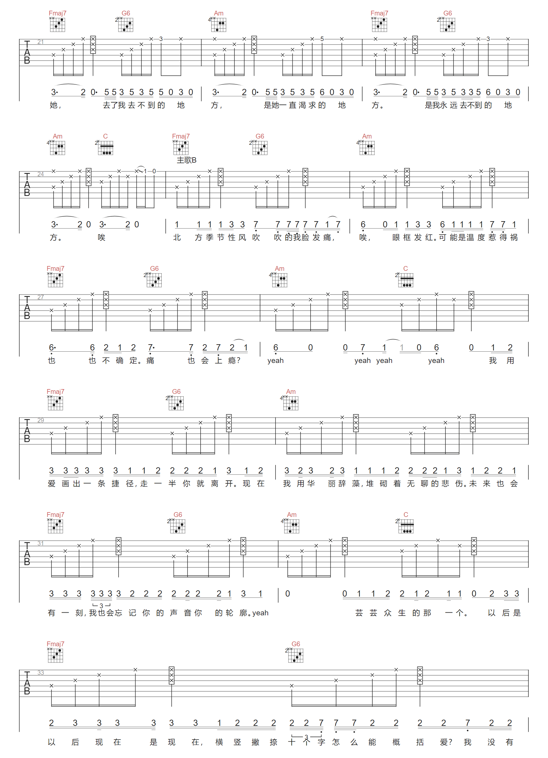 很差很差吉他谱3-Arboi氩男孩