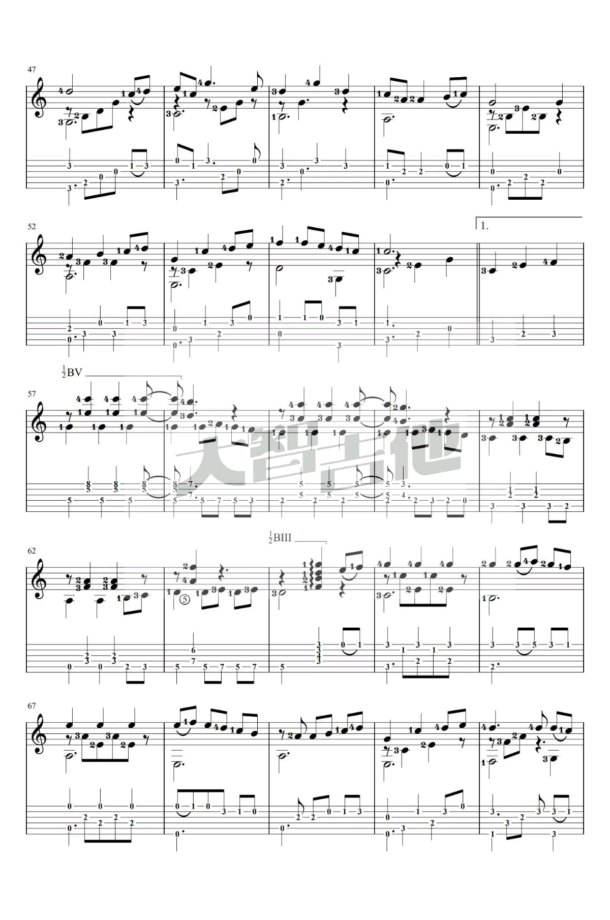 Always-With-Me指弹吉他谱预览图