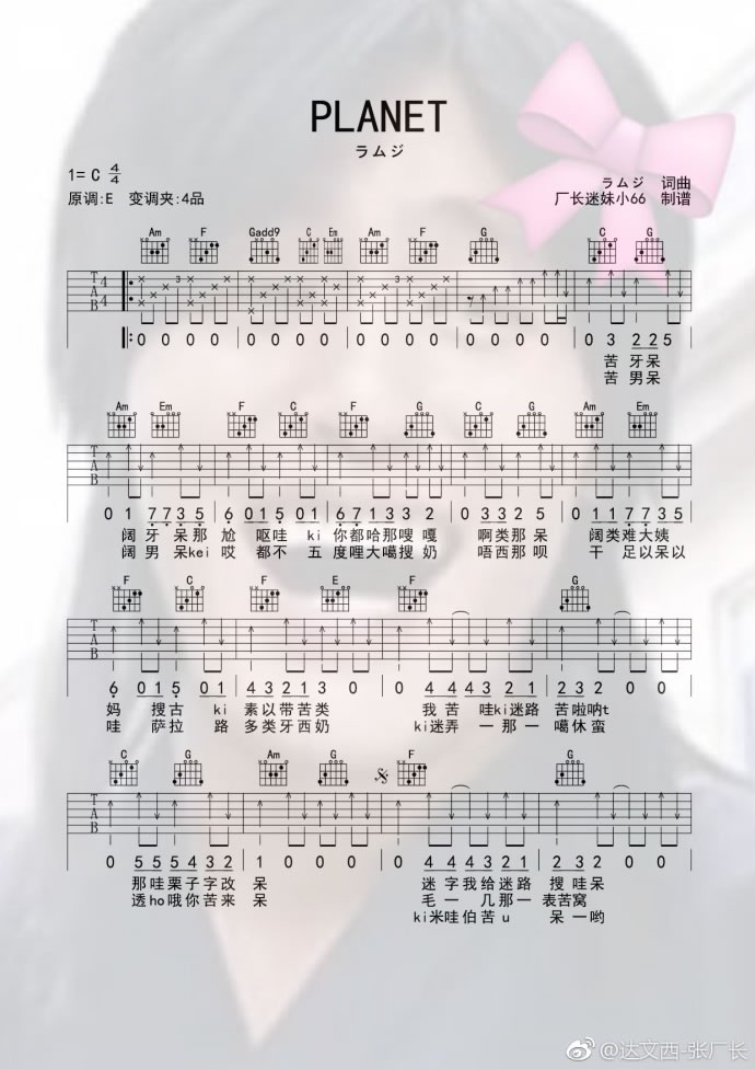 Planet吉他谱预览图