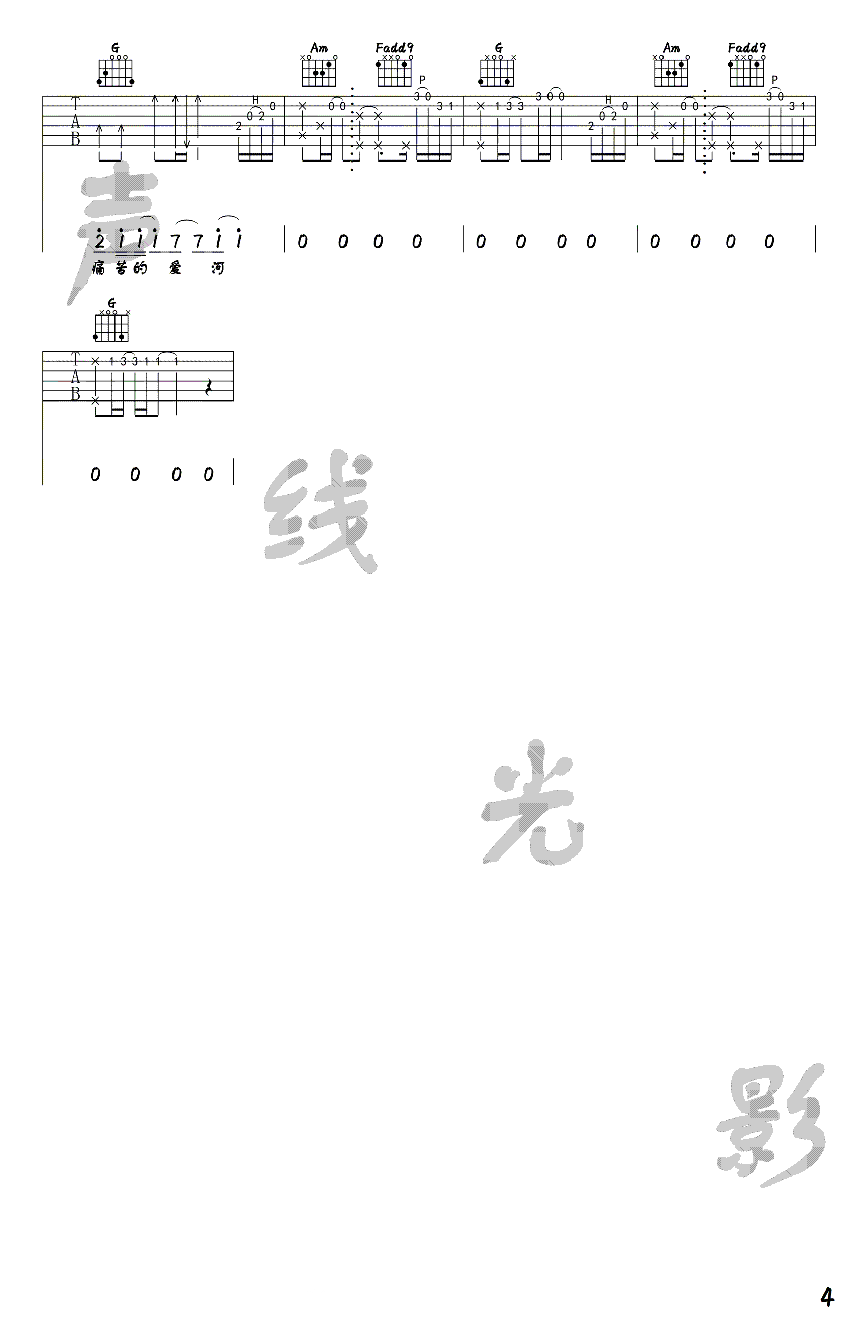 爱河吉他谱预览图