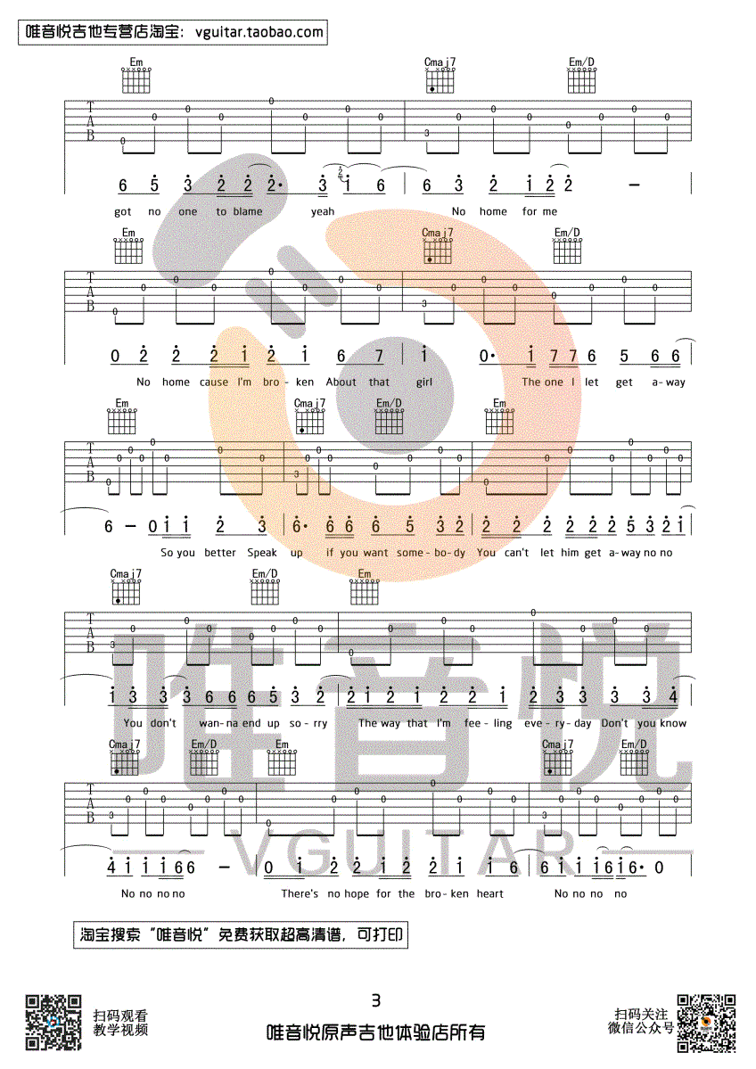 That-Girl吉他谱预览图