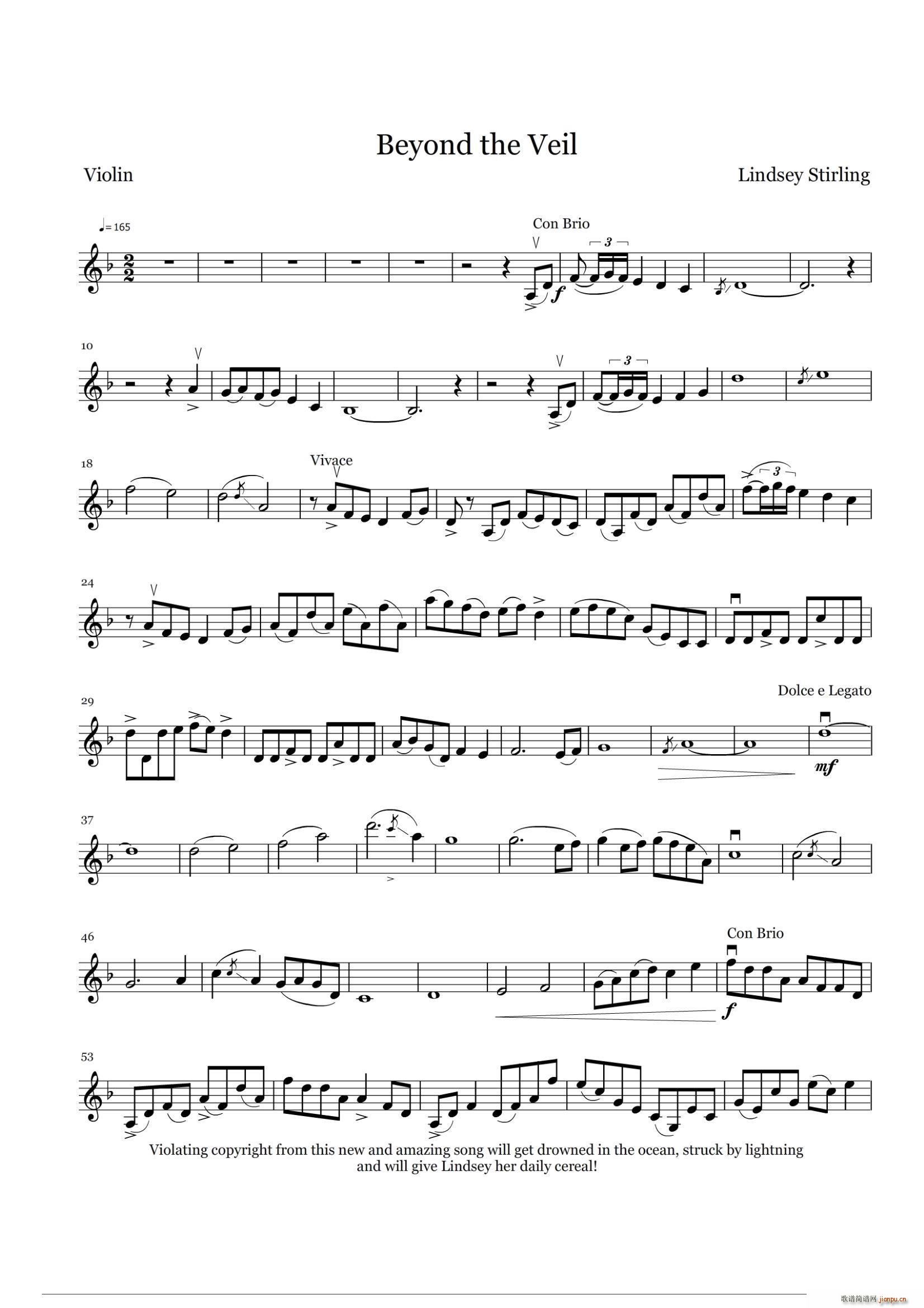 beyond the veil(小提琴谱)1