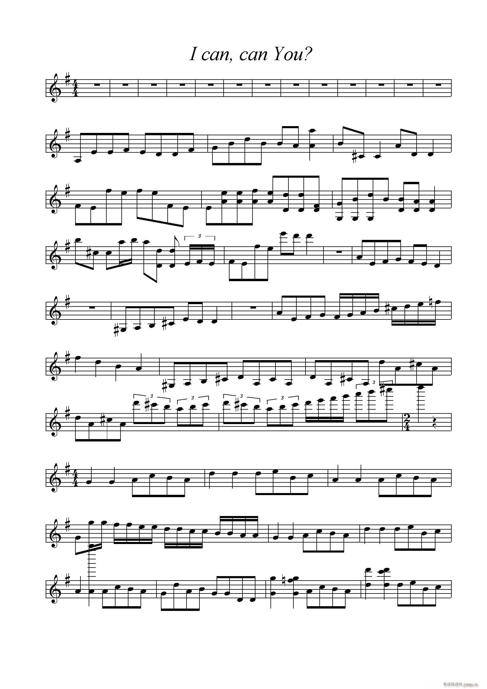 I can can you(小提琴谱)1