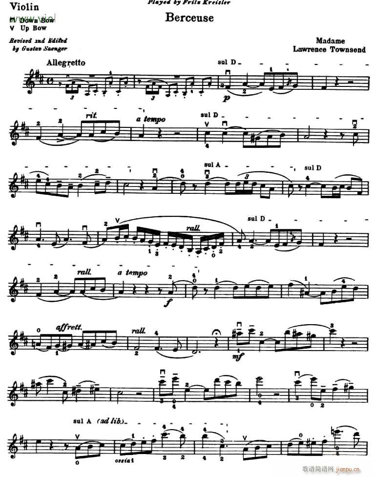 BERCEUSE(小提琴谱)1
