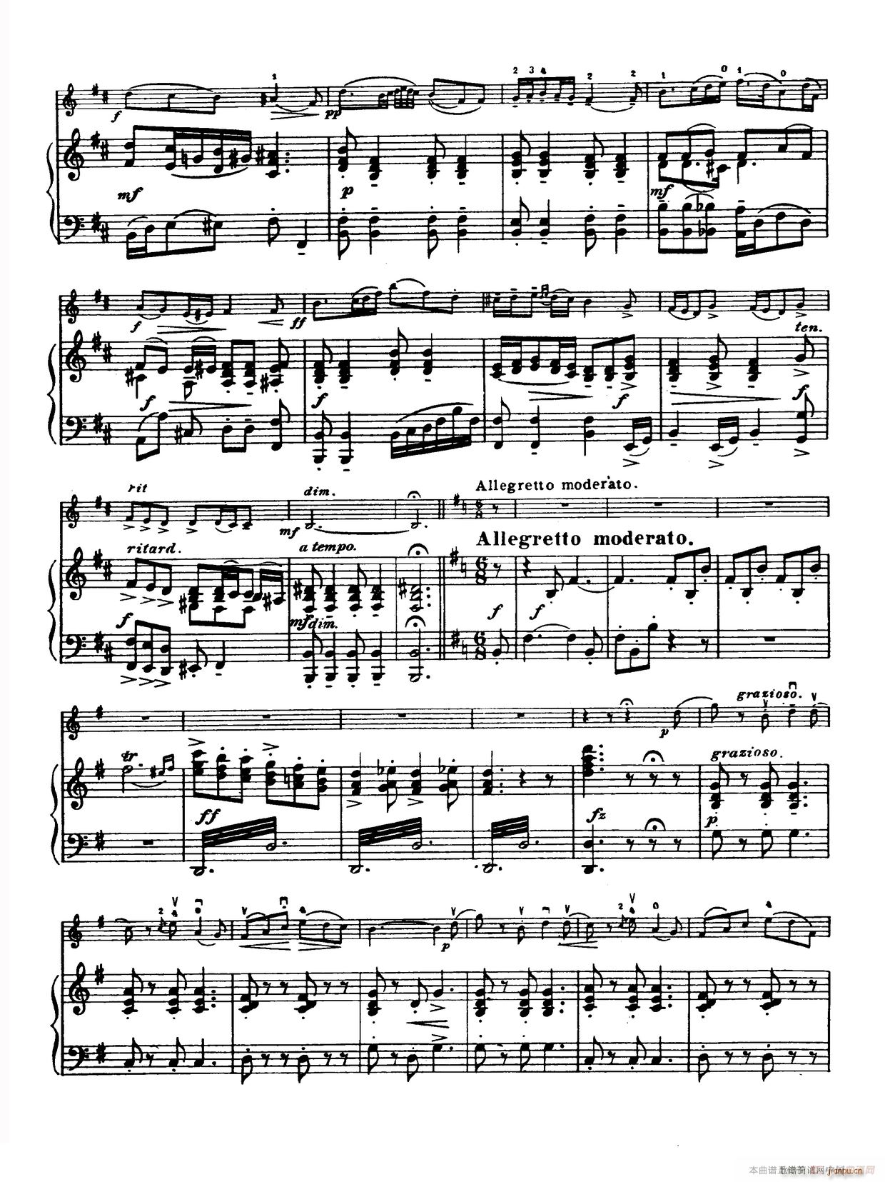 G大调学生协奏曲 塞茨作品第13号(小提琴谱)6