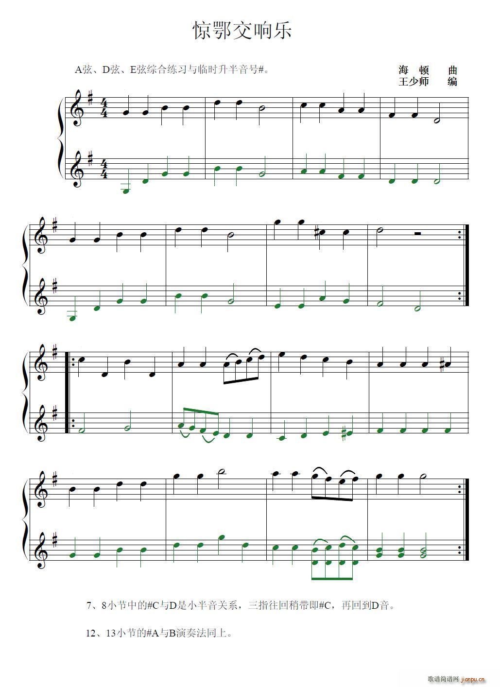 惊愕交响曲片段 小提琴二重奏(小提琴谱)1