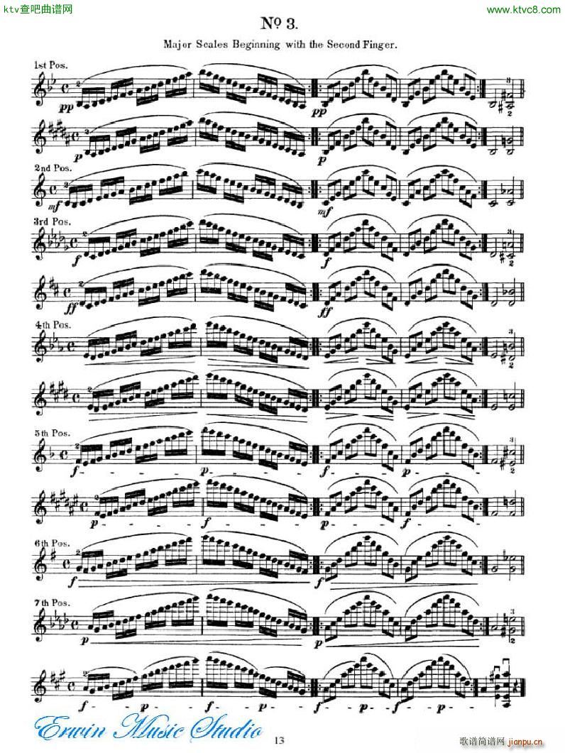 拉赫利美利 小提琴音阶练习 01 18(小提琴谱)13