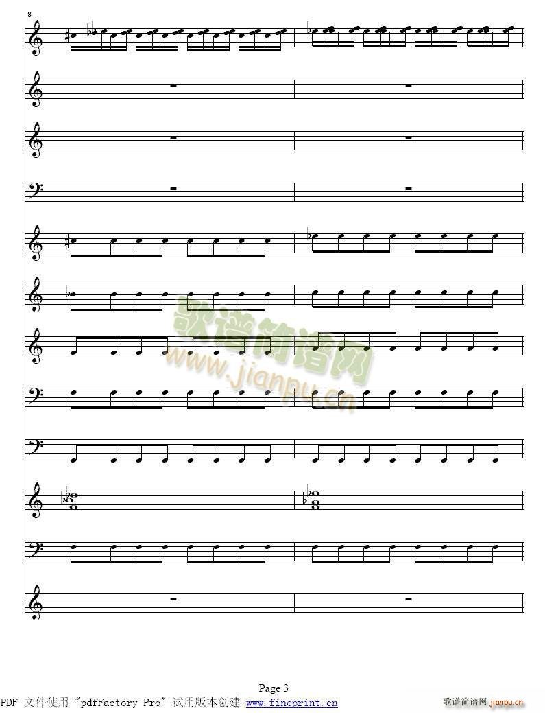 维瓦尔蒂 四季 冬 小提琴协奏曲1 8(小提琴谱)3