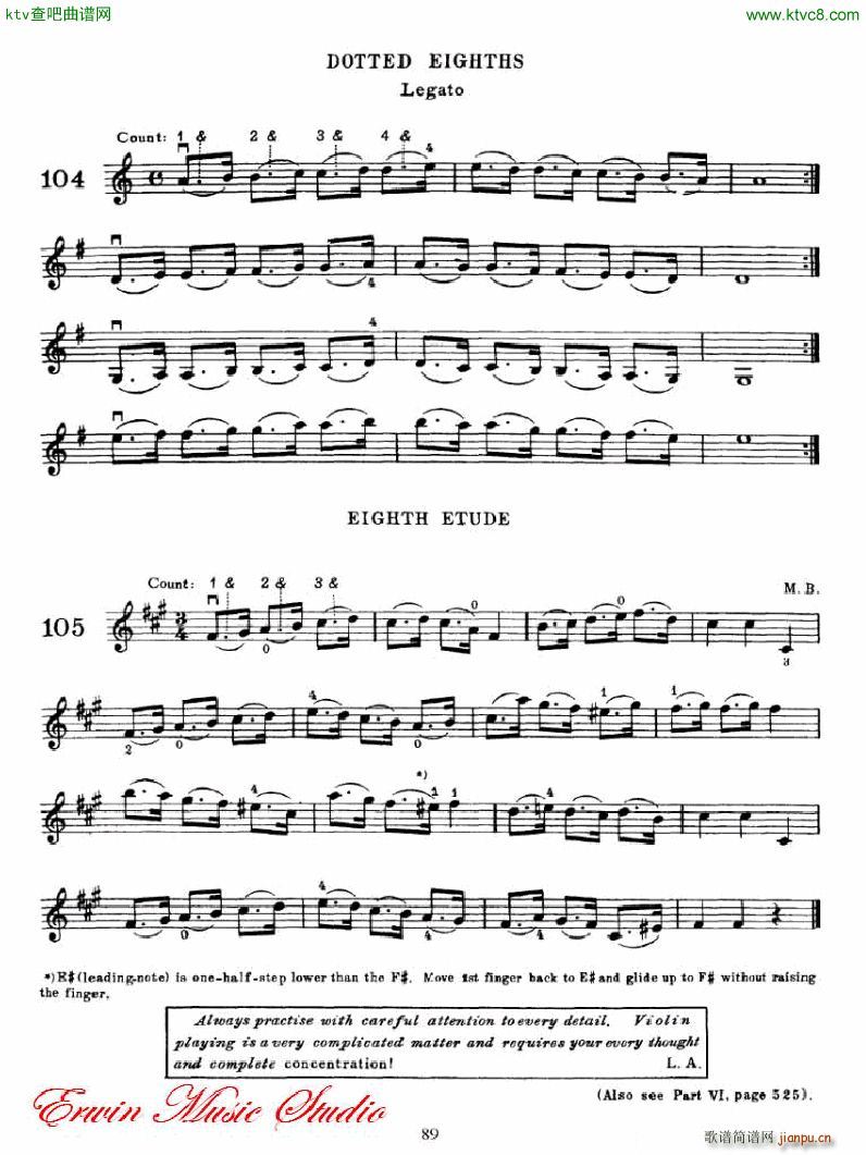 麦亚班克小提琴演奏法第一部份 初步演奏法6(小提琴谱)9