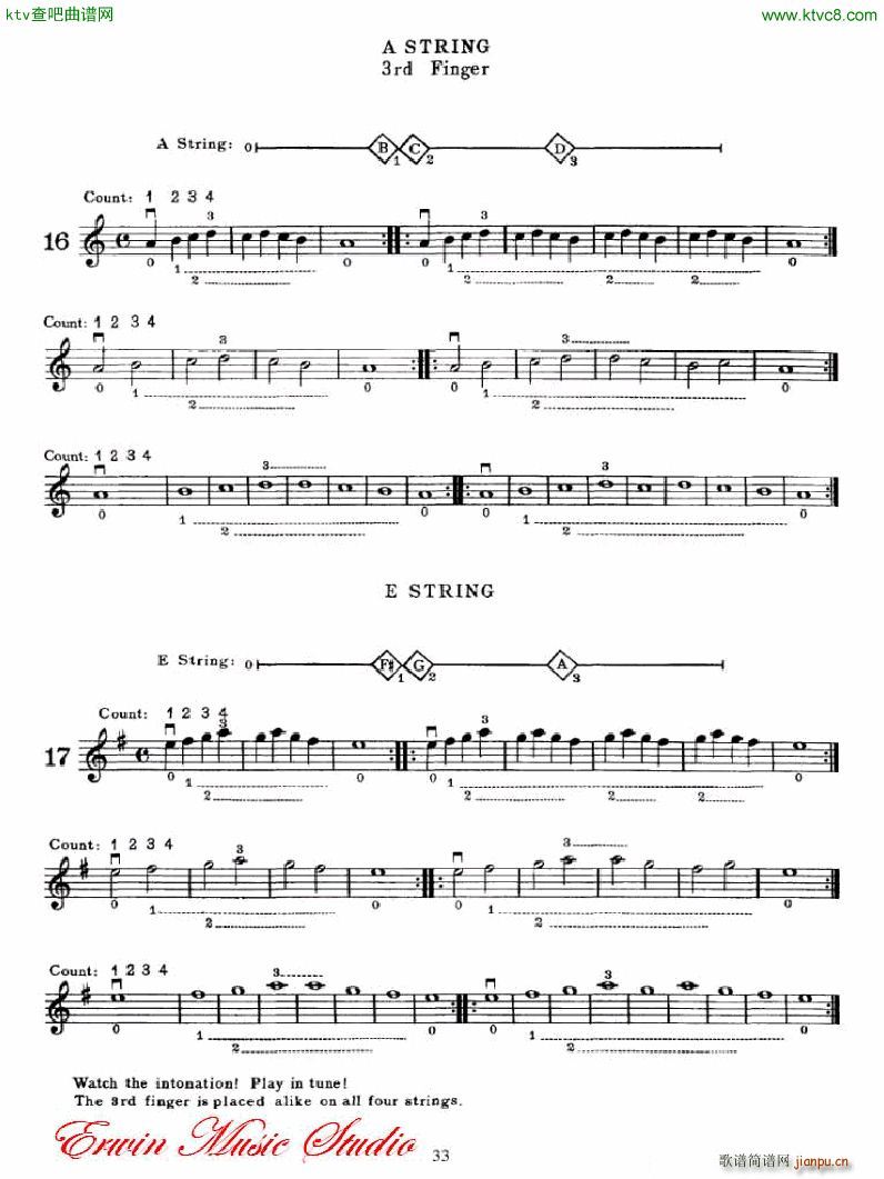 麦亚班克小提琴演奏法第一部份 初步演奏法 3(小提琴谱)1