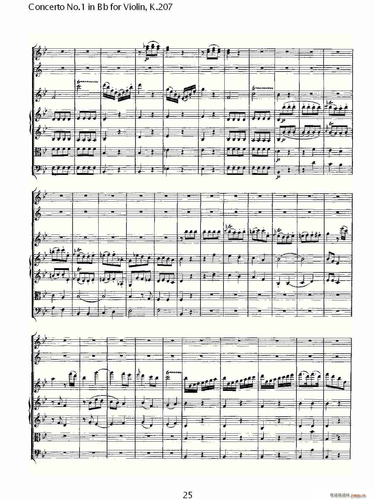 Concerto No.1 in Bb for Violin, K.207(小提琴谱)25