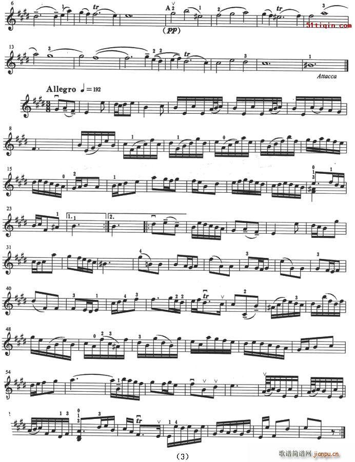 亨德尔第六奏鸣曲E大调(小提琴谱)3