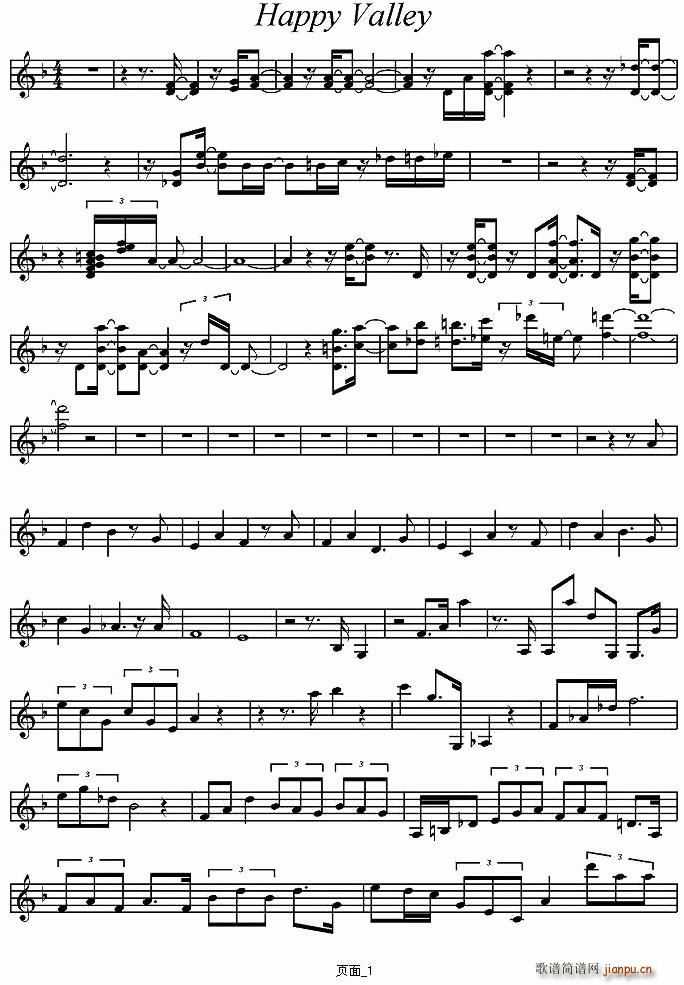 Happy Valley(小提琴谱)1