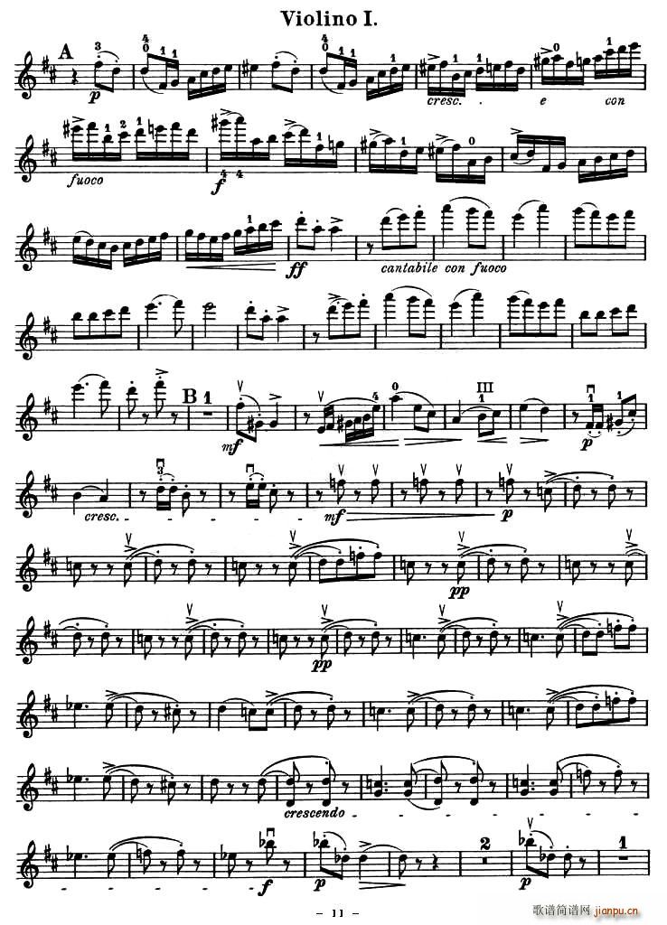 QUARTET No.1 IN D MAJOR Op.11(小提琴谱)12