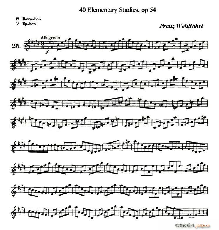 40首小提琴初级技巧练习曲之25(小提琴谱)1