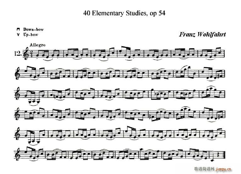 40首小提琴初级技巧练习曲之13(小提琴谱)1