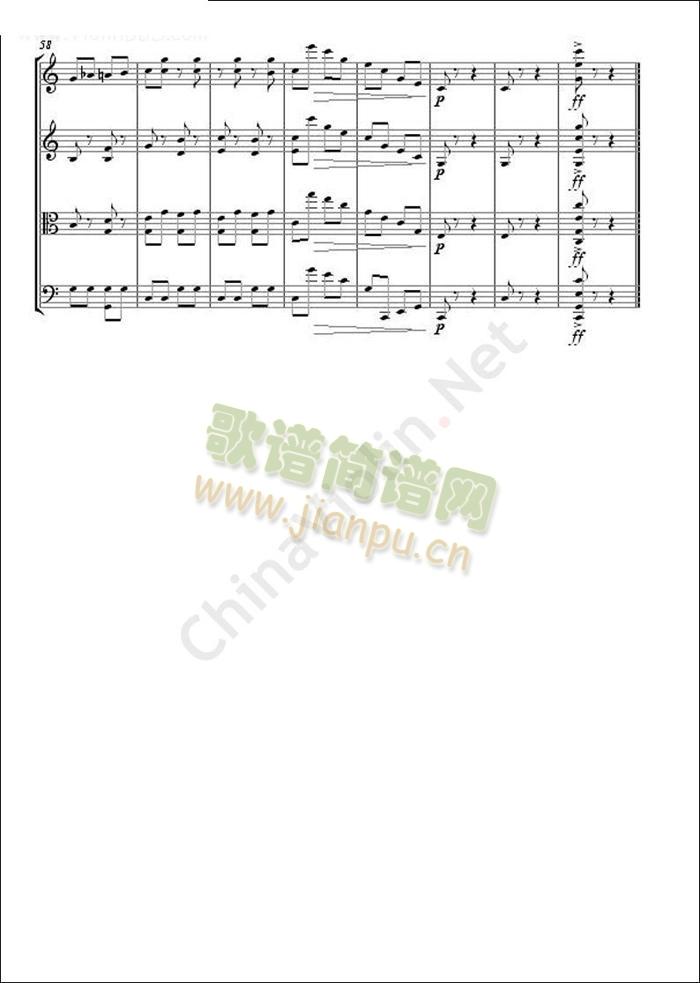 弦乐四重奏：斯特劳斯-拨弦波尔卡(小提琴谱)3