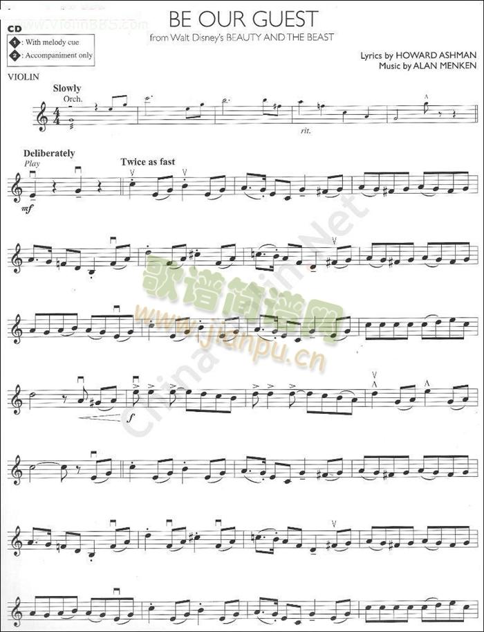 迪士尼电影中的BE(小提琴谱)1