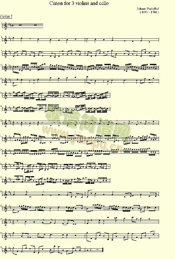 pachelbel`s(小提琴谱)1