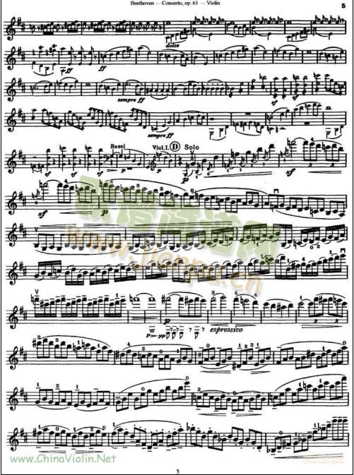 D大调小提琴协奏曲(小提琴谱)5