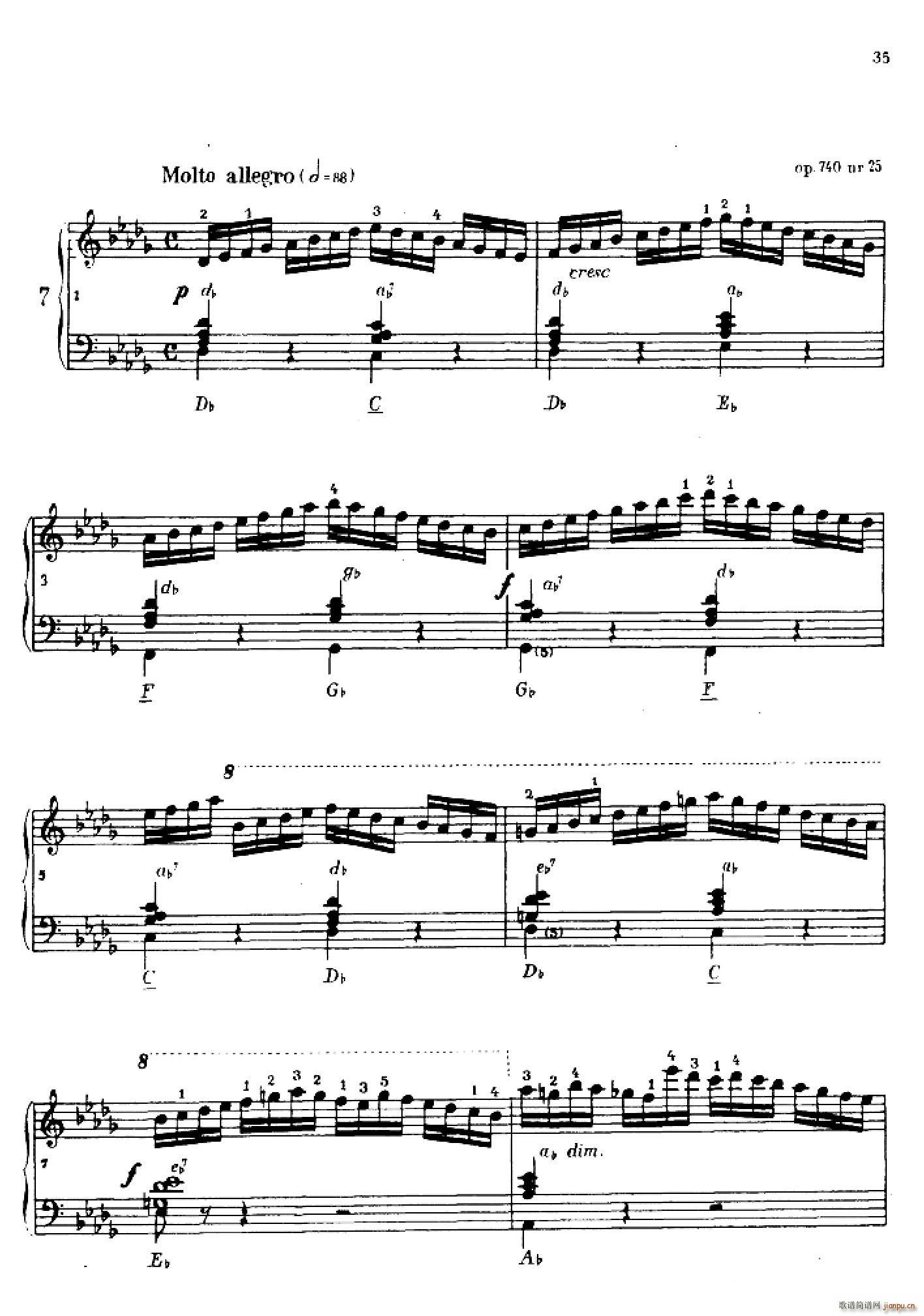 车尔尼手风琴练习曲集 第Ⅳ册 第7首(手风琴谱)1