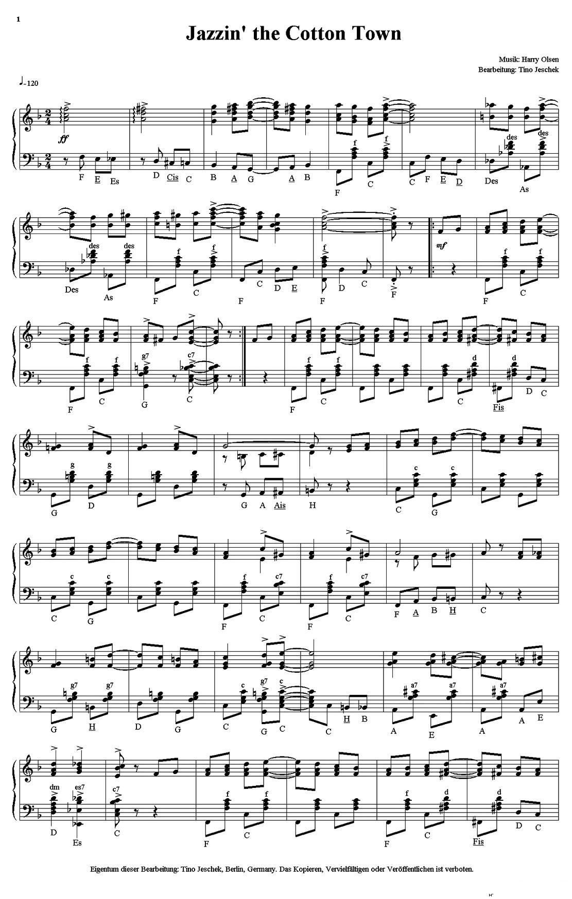 科顿城的爵士(手风琴谱)1