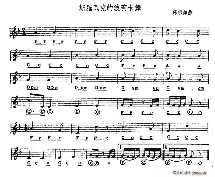 斯罗瓦克的波莉卡舞(手风琴谱)1