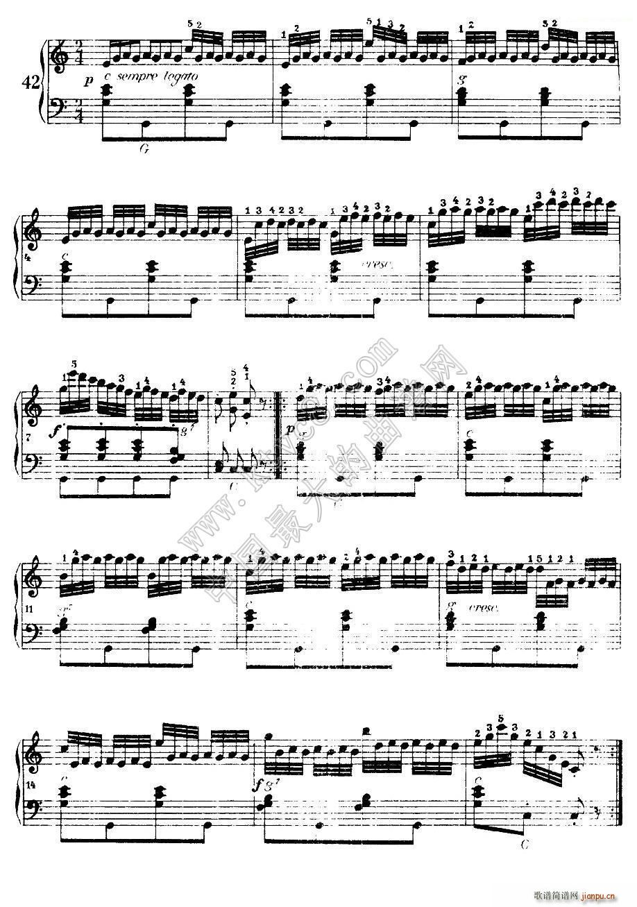 车尔尼手风琴练习曲集 第Ⅰ册 37 44(手风琴谱)5