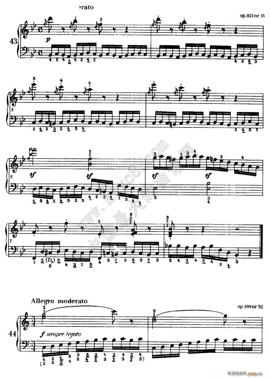 车尔尼手风琴练习曲集 第Ⅰ册 37 44(手风琴谱)6