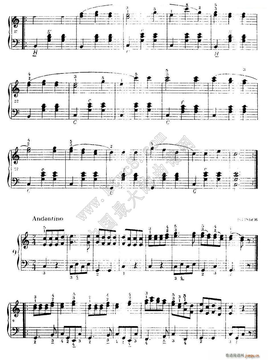 车尔尼手风琴练习曲集 第Ⅰ册 1 9(手风琴谱)7