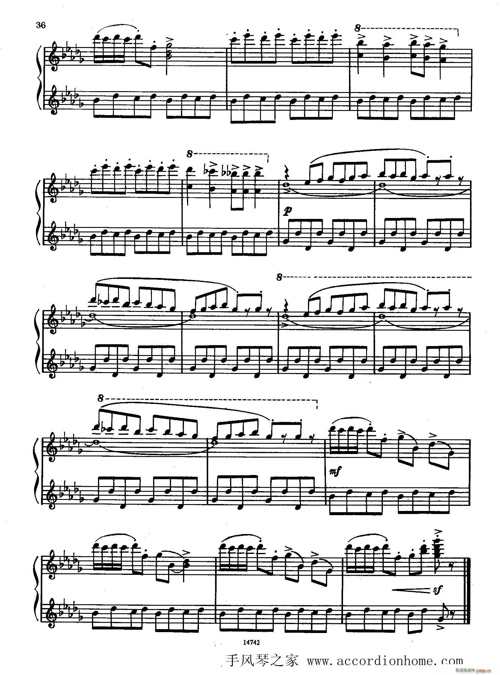 佐罗塔耶夫 六首儿童组曲之二(手风琴谱)18