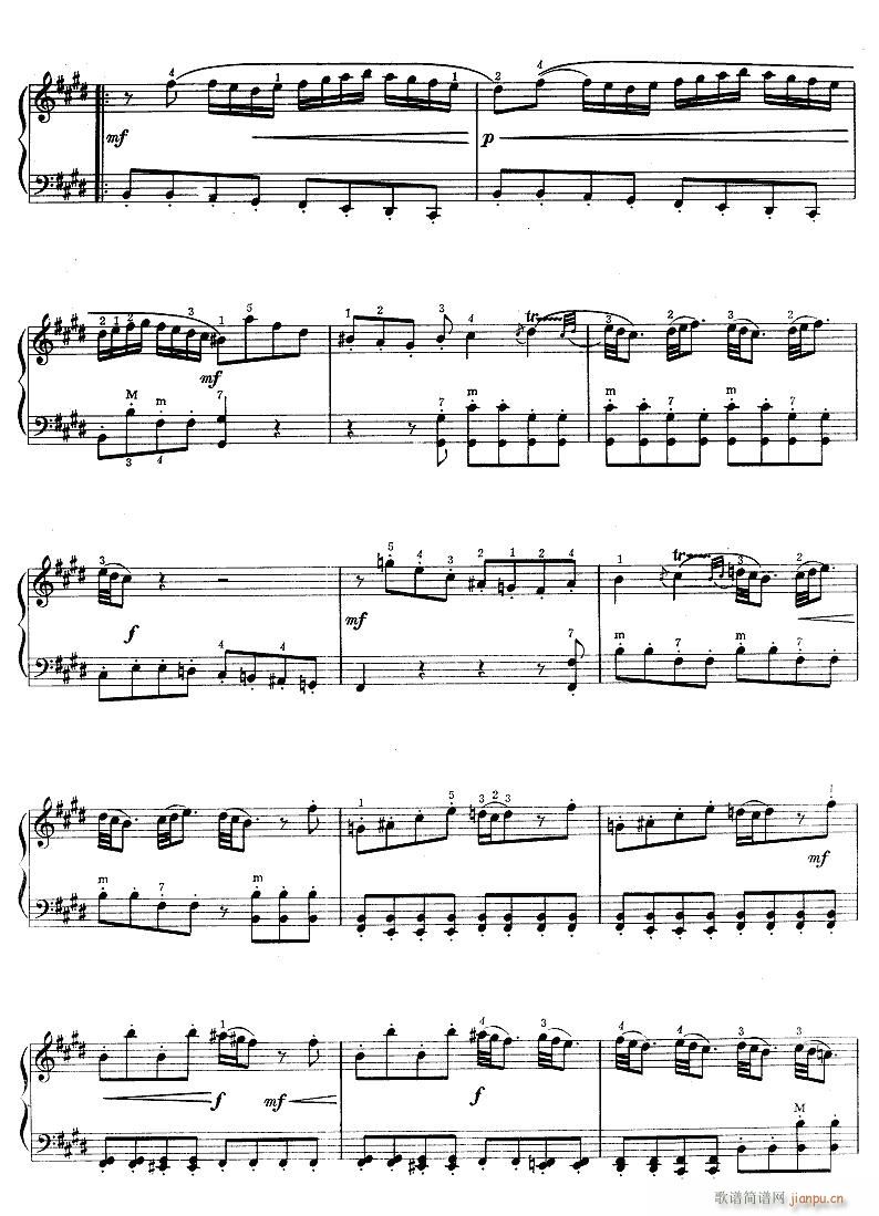 E大调奏鸣曲-手风琴(手风琴谱)3