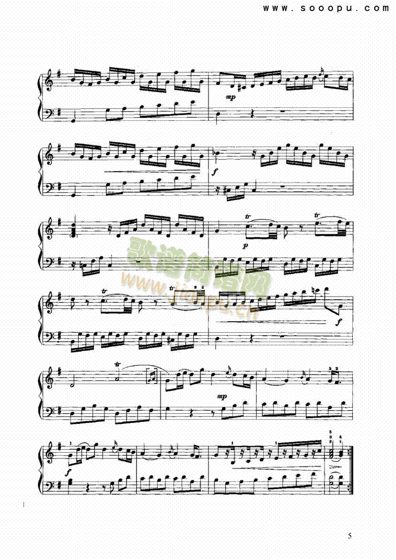 奏鸣曲键盘类手风琴(其他乐谱)5