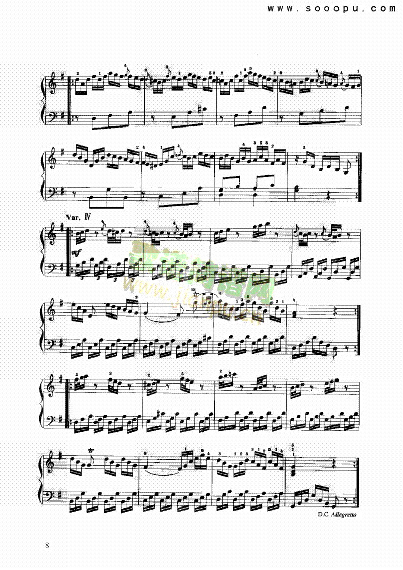 奏鸣曲键盘类手风琴(其他乐谱)8