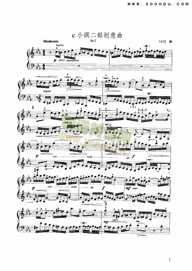 c小调二部创意曲键盘类手风琴(其他乐谱)1