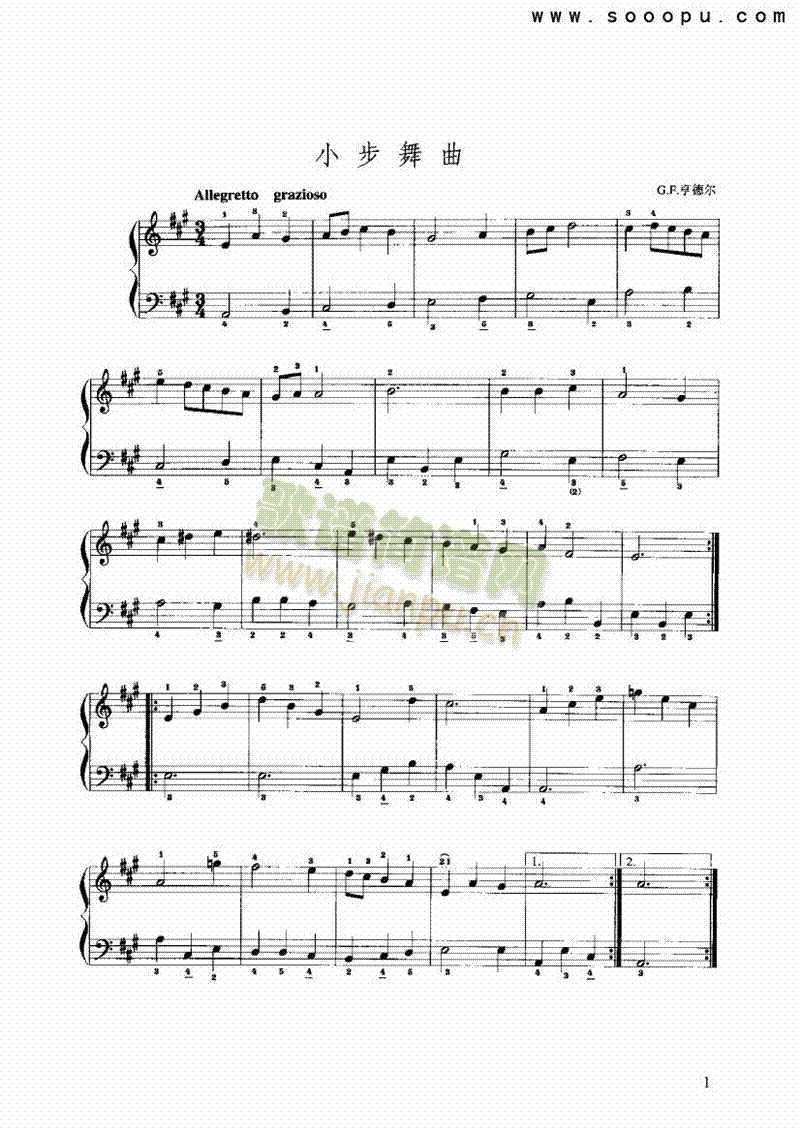 A大调小步舞曲键盘类手风琴(其他乐谱)1