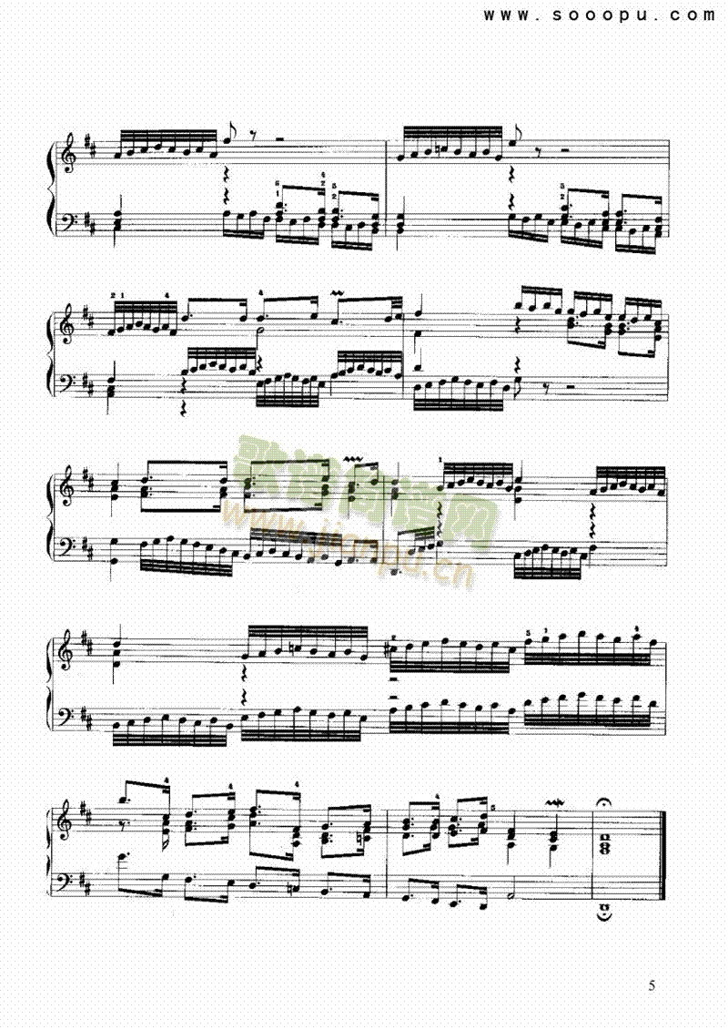 D大调前奏曲与赋格键盘类手风琴(其他乐谱)5