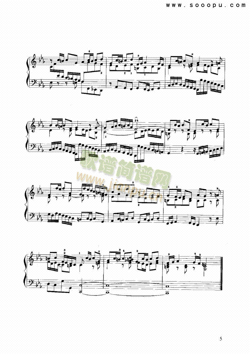 c小调前奏曲与赋格键盘类手风琴(其他乐谱)5