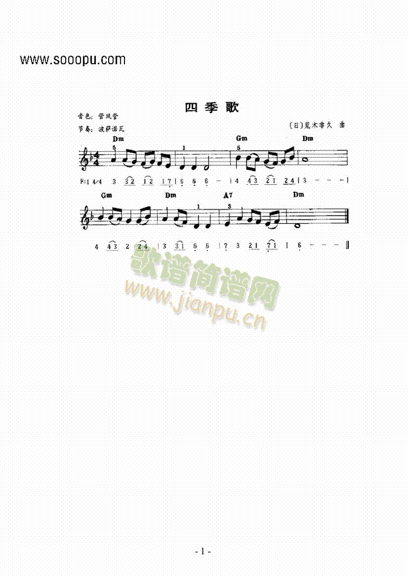 主题曲键盘类电子琴(其他乐谱)1