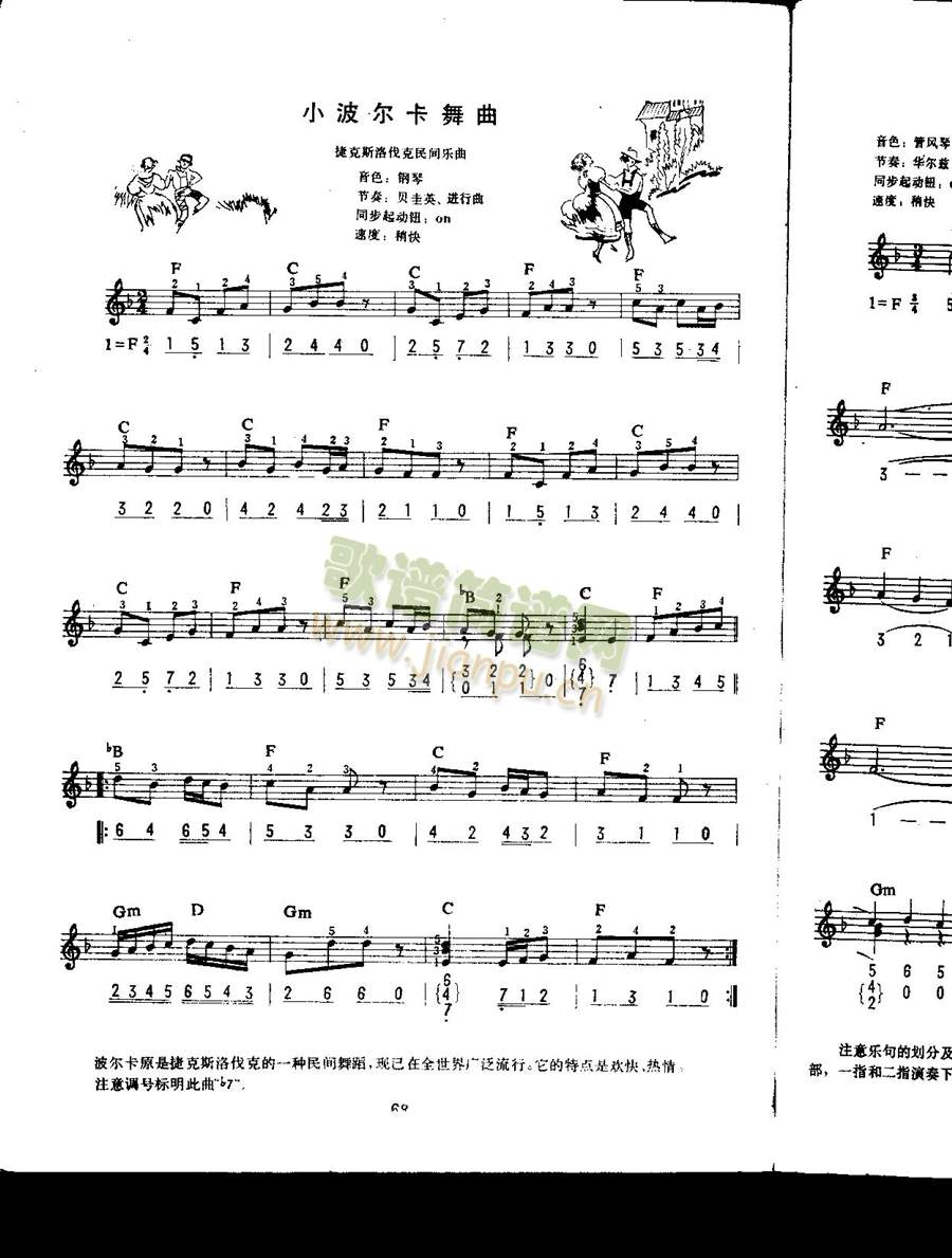 小波尔卡舞曲(电子琴谱)1