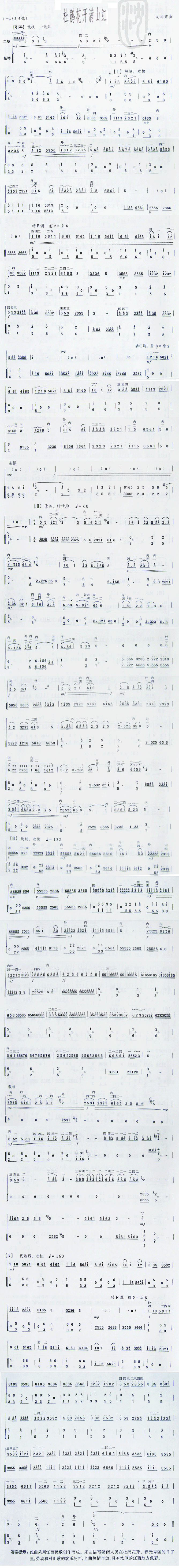 杜鹃花开满山红二胡曲谱(十字及以上)1