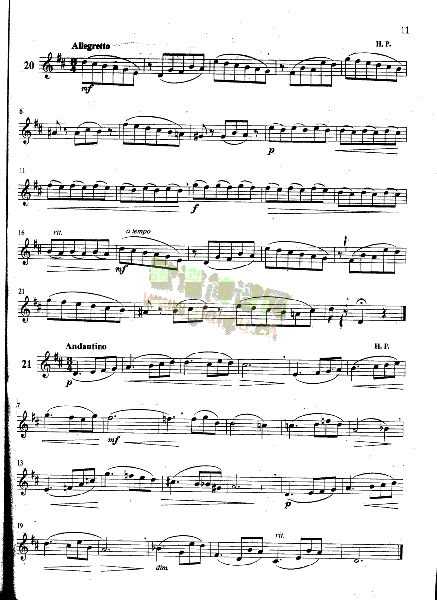 萨克斯管练习曲第100—011页(萨克斯谱)1