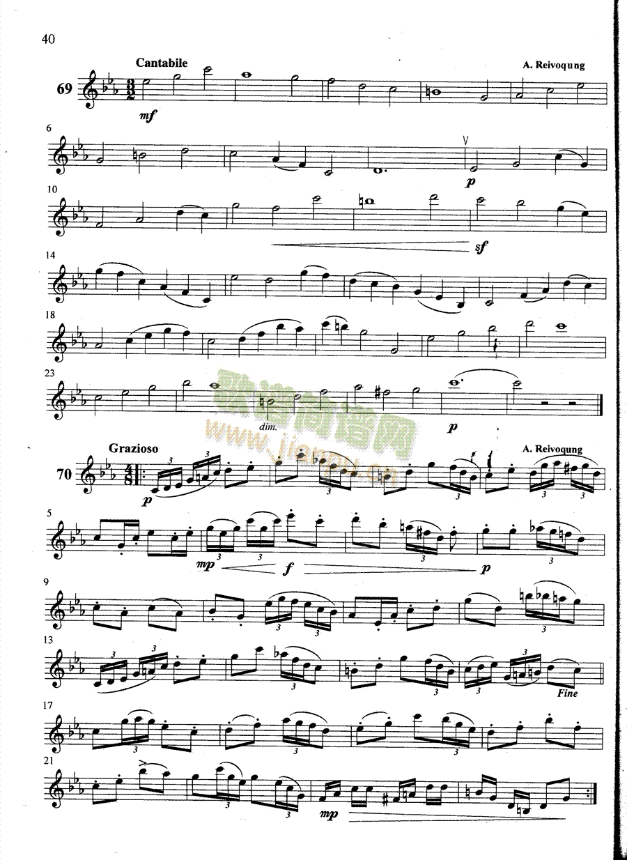 萨克斯管练习曲第100—040页(萨克斯谱)1